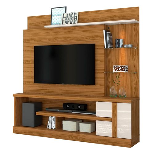 Estante Home Madetec Alan com 181,5 cm de Largura, Ideal para TV de Até 55” Naturale/Off White