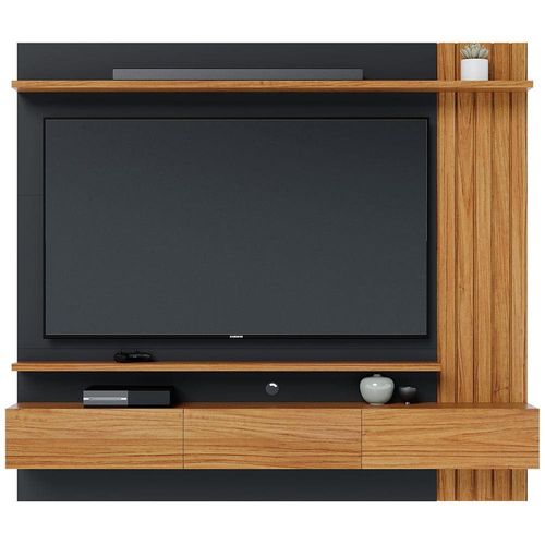 Painel Home Suspenso Colibri Juriti com 180 cm de Largura, Ideal para TV de Até 65” Noce Milano / Calacatta