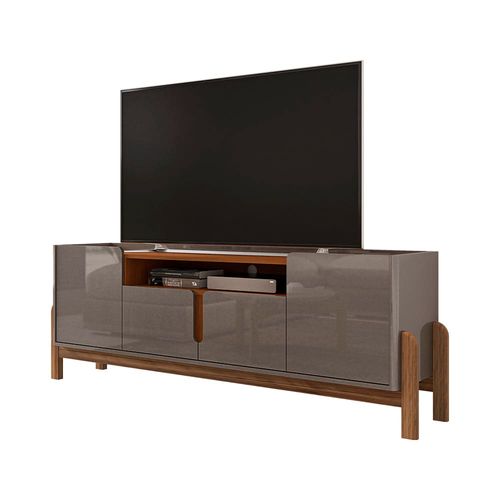 Rack Casa D Lizz com 190 cm de Largura, 4 portas, ideal para TVs de até 60” Perola e Cedro