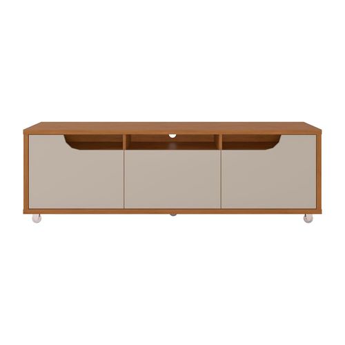 Rack Casa D Jersey com 2 Portas e 3 Nichos, ideal para TV’s de até 60” Cedro e Off White