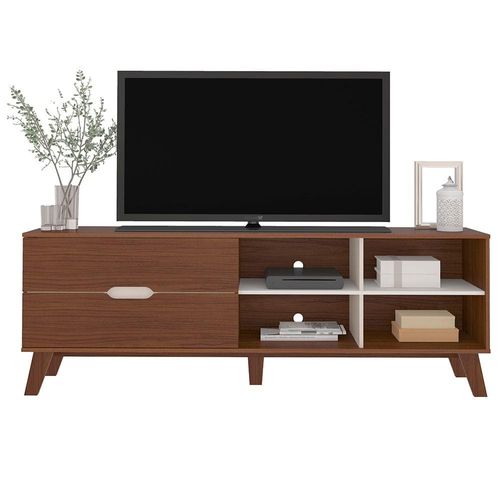 Rack Artely Verona com 180 cm de Largura, 2 Gavetas, Ideal para TV de Até 75” Cedro/Off White