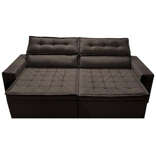 Sofá 3 Lugares Cama inBox Belém Retrátil/Reclinável com 200 cm de Largura e Revestido em Suede Velusoft Café