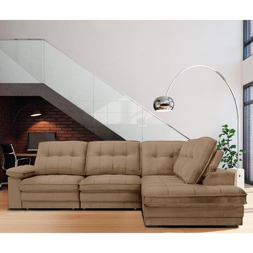 Sofá Matielo Annapolis com Chaise Direita 323cm de largura Mascavo