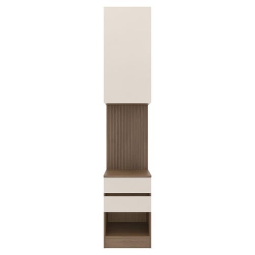 Armário Modulado de Lateral Bartira Lugano com 1 Porta 2 Gavetas 2 Prateleiras Casal – Avelã/Capuccino