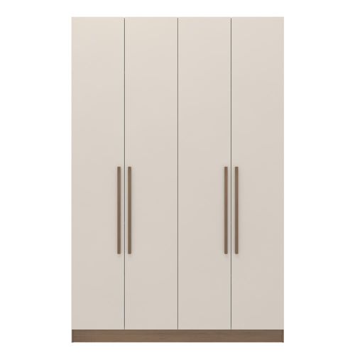 Armário Modulado Bartira Lugano com 4 Portas 3 Gavetas 3 Prateleiras Casal – Avelã/Capuccino