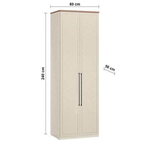 Armário Modular Toledo Areia 2 Portas 3 Gavetas 3 Prateleiras Casal – Areia/Wood