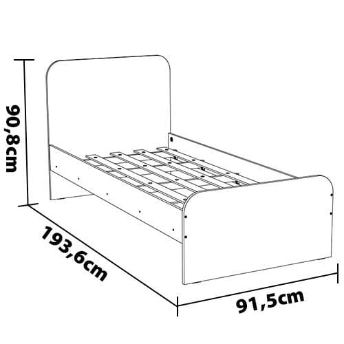 Cama Solteiro Barreto Cadu Branco