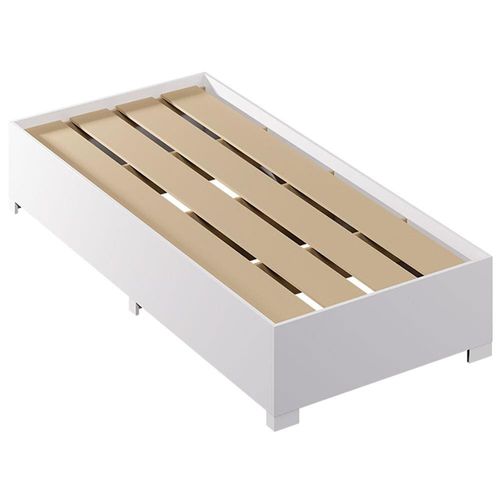 Cama de Solteiro Dobuê Aruba com Pés em PVC 92cm de largura Branco