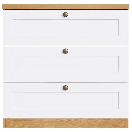 Cômoda Genialflex Infinity com 3 Gavetas e 79 cm de Largura Savana Branco Fosco