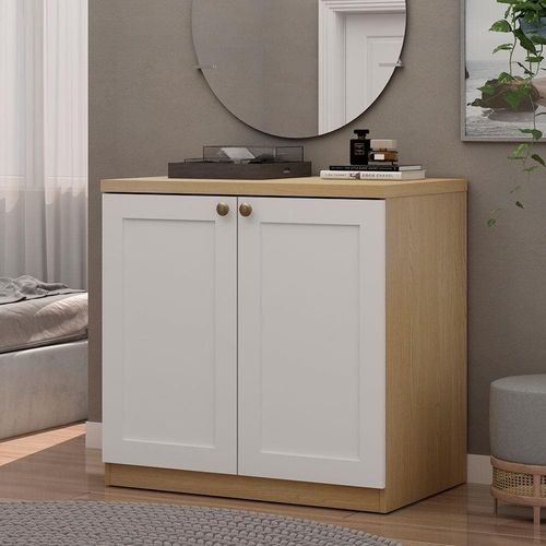 Cômoda Genialflex Infinity com 2 Portas e 79 cm de Largura Savana Branco Fosco