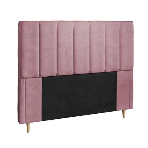 Cabeceira para Cama Box Casal Dobuê Veneza com Revestimento em Veludo Rosê