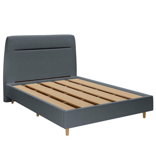 Cabeceira para Cama de Casal Dobuê Atlanta Estofada e Revestida em Tecido Veloplus - 155cm de largura Grafite