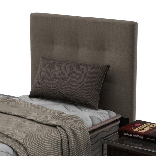 Cabeceira para Cama de Solteiro Probel Texas em Tecido Suede Bege