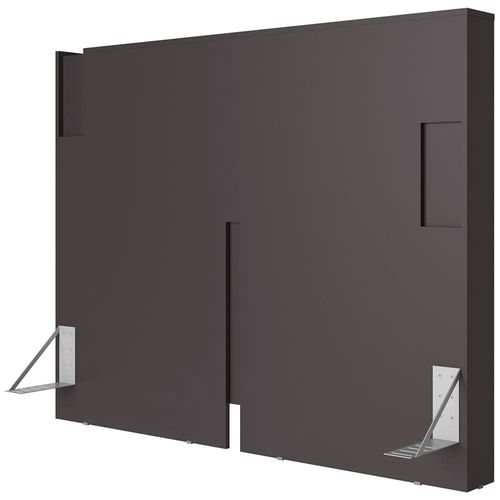 Cabeceira para Cama Box Casal e Queen Bartira Diplomata com Revestimento em Finish Foil Grafite