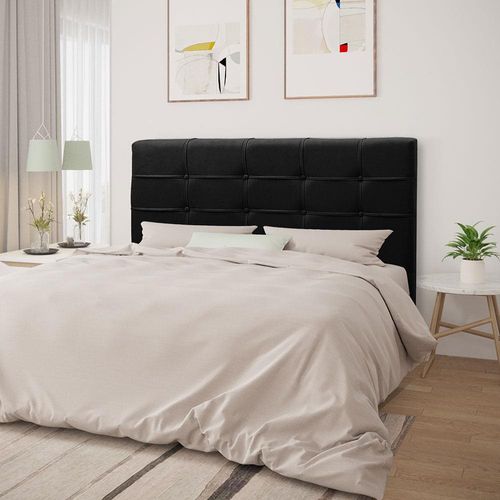 Cabeceira para Cama Box Queen Size Dobuê Hanover com Revestimento em Tecido Suede Veloplus Preto