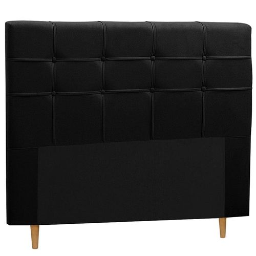 Cabeceira para Cama Box Casal Dobuê Hanover com Revestimento em Tecido Suede Veloplus Preto