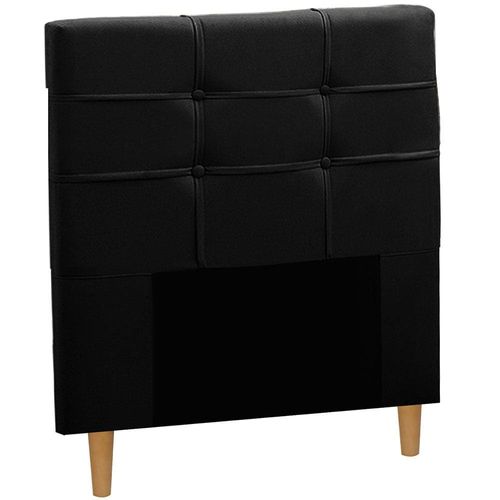 Cabeceira para Cama Box Solteiro Dobuê Hanover com Revestimento em Tecido Suede Veloplus Preto