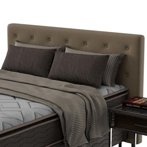 Cabeceira para Cama Queen Size Probel Hapton em Tecido Suede Marrom