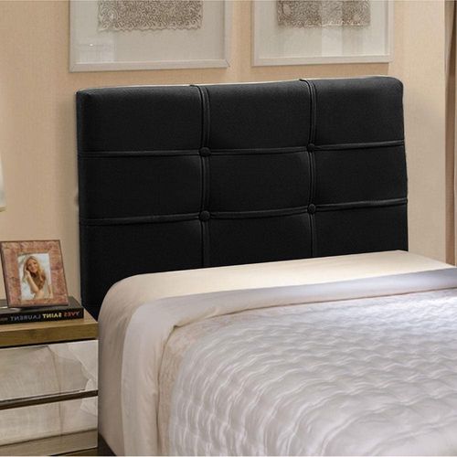 Cabeceira para Cama Box Solteiro Dobuê Hanover com Revestimento em Tecido Suede Veloplus Preto