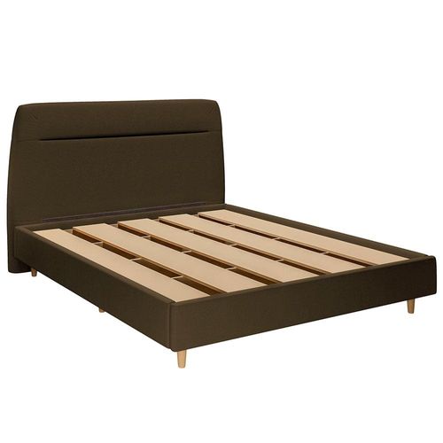 Cabeceira para Cama Queen Size Dobuê Atlanta Estofada e Revestida em Tecido Veloplus - 175cm de largura Castor
