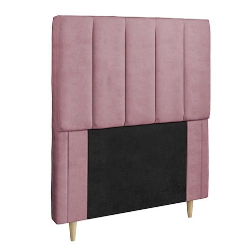 Cabeceira para Cama Box Solteiro Dobuê Veneza com Revestimento em Veludo Rosê