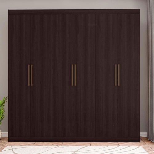 Guarda-Roupa Casal Bartira Ville com 6 Portas e 2 Gavetas Café