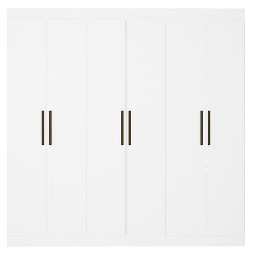 Guarda-Roupa Casal Bartira Ville com 6 Portas e 2 Gavetas Branco