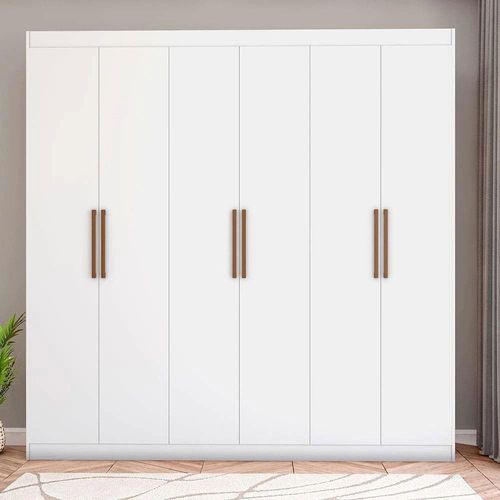 Guarda-Roupa Casal Bartira Ville com 6 Portas e 2 Gavetas Branco