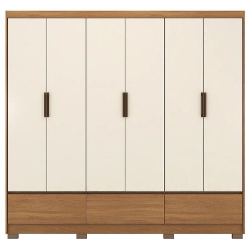 Guarda-Roupa Casal Demóbile Delucca com 233 cm de Largura, 6 Portas e 3 Gavetas Amendola/Off White