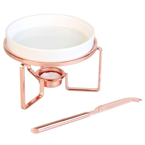 Rechaud para Queijo Fracalanza em Cerâmica com Faca em Aço Inox - Rose