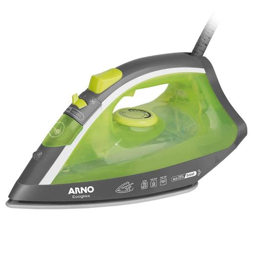 Ferro de Passar a Vapor Arno Ecogliss FEC1 com Spray e Base Cerâmica - Verde 220V