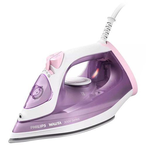 Ferro de Passar a Vapor Philips Walita 3000 Series com Spray e Base Cerâmica - Rosa 110V