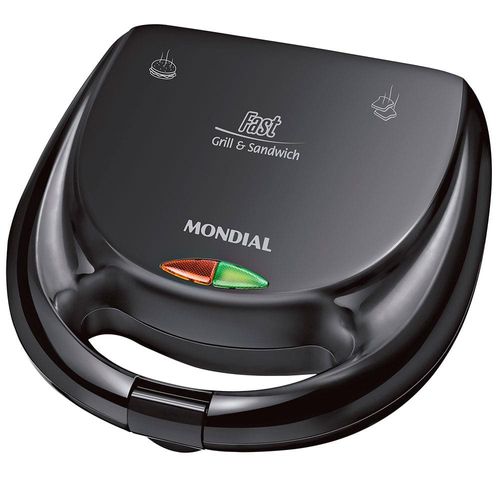 Sanduicheira Fast Grill e Sandwich Mondial S-12 750W - Preta 110V