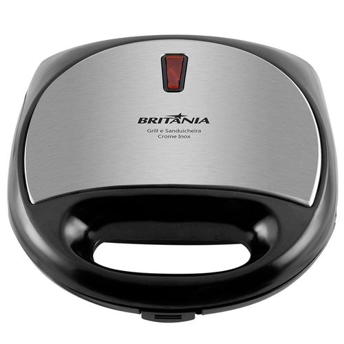 Grill e Sanduicheira Britânia Crome Inox 110V