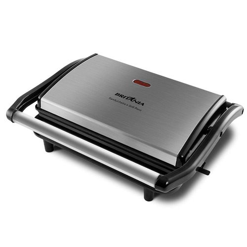 Sanduicheira Grill Britânia BGR27I Press – Inox/Preta 220V