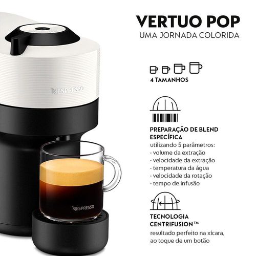 Máquina de Café Nespresso Vertuo Pop com Kit Boas-Vindas – Branco Coco 110V