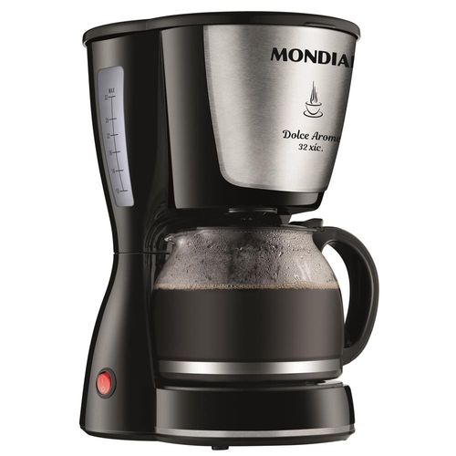 Cafeteira Elétrica Mondial Dolce Arome Inox C-32I 32 Xícaras - Preta 110V