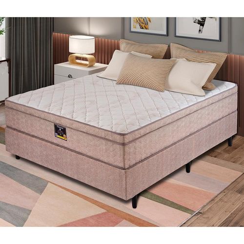 Cama Box Casal Apolo Spuma Essenza ExtraFirm com Pillow In e Molas Ensacadas 70x138x188cm - Palha Marrom