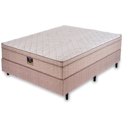 Cama Box Casal Apolo Spuma Essenza ExtraFirm com Pillow In e Molas Ensacadas 70x138x188cm - Palha Marrom