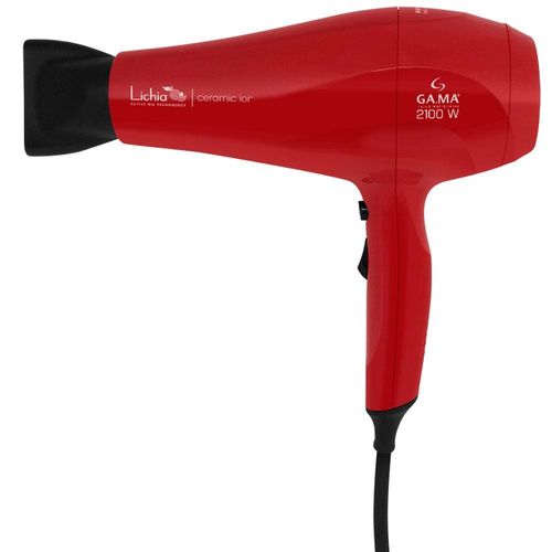 Secador de Cabelos GA.MA Italy Lichia Ceramic Íon Motor AC Profissional 2100W - Vermelho 110v