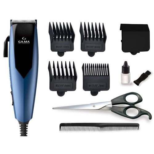 Máquina de Cortar Cabelo GA.MA Italy GM Master 4 Pentes - Preto e Azul 220v