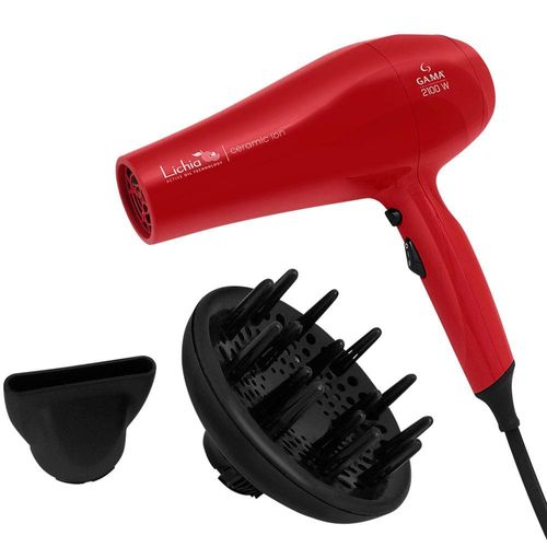 Secador de Cabelos GA.MA Italy Lichia Ceramic Íon Motor AC Profissional 2100W - Vermelho 110v