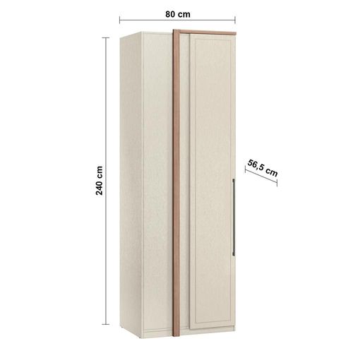 Armário Modulado de Canto Reto Toledo 1 Porta 2 Prateleiras – Areia/Wood