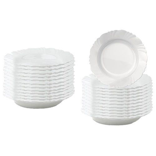 Conjunto de Pratos Fundos Duralex Pétala em Vidro 23,5 cm Branco – 24 Peças