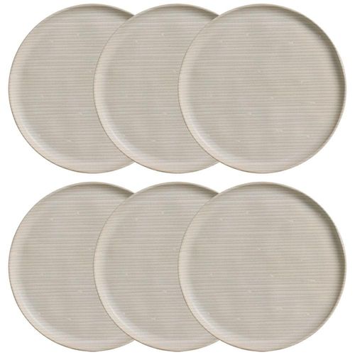 Conjunto com 6 Pratos Rasos Porto Brasil Bio Infinita em Stoneware 27,5 cm – Cinza