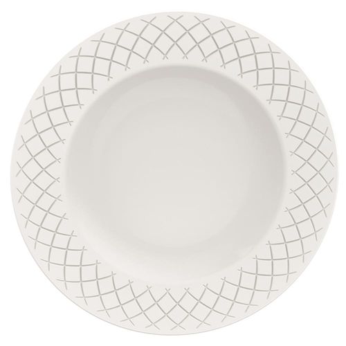 Conjunto com 6 Pratos Rasos Tramontina Ingrid em Porcelana 27 cm - Branco