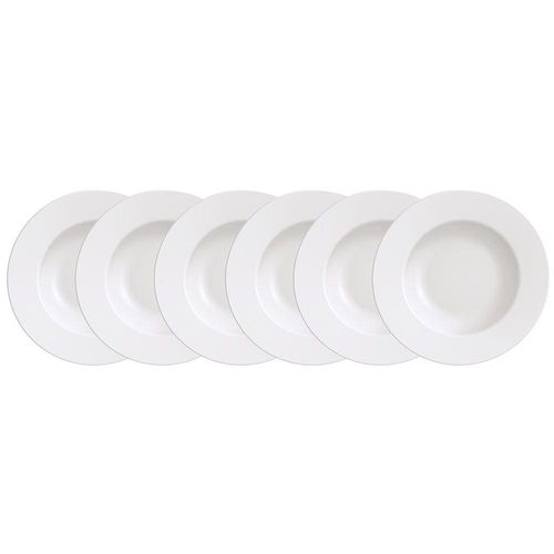 Conjunto com 6 Pratos Rasos Tramontina Maria Augusta em Porcelana 27 cm - Branco