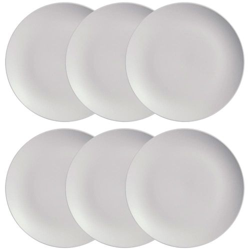 Conjunto com 6 Pratos Rasos Porto Brasil Coup Vit em Stoneware 26 cm – Cinza
