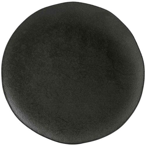 Conjunto com 6 Pratos Rasos Porto Brasil Orgânico Carbon em Stoneware 26,5cm – Preto