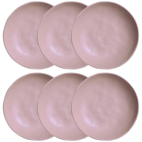 Conjunto com 6 Pratos Fundos Porto Brasil Bio Mahogany em Stoneware 22,5 cm – Marrom